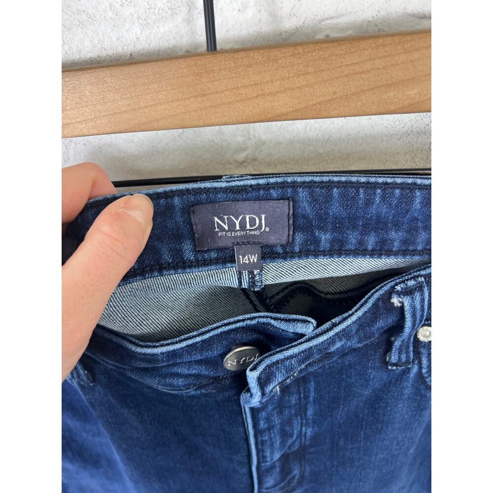 NYDJ Women's Mid Rise Sheri Slim Fit Skinny Jeans Dark Wash Blue Size 14W - Picture 11 of 12